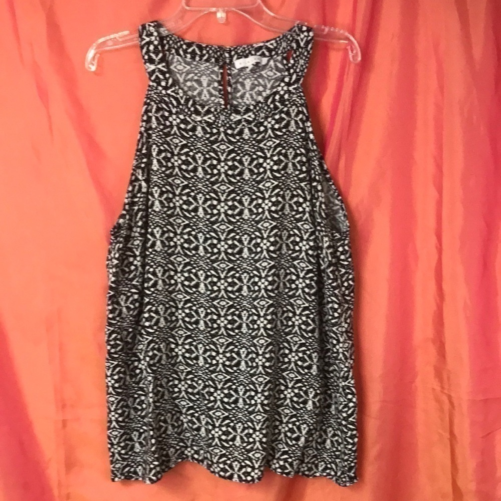 SILKLAND Women’s Tank Top XL Black White Boho Summer
